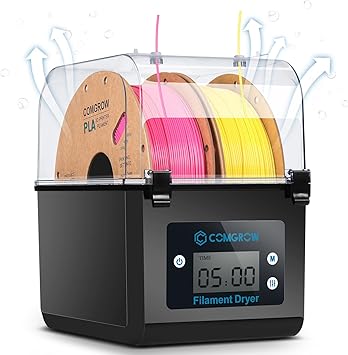 Comgrow 3D Printer Filament Dryer Box, Comgrow 3D Filament Storages, Keeping Filaments Dry During 3D Printing, Compatible with 1.75mm/2.85mm PLA ABS Material, Filament Dehydrator, Spool Holder