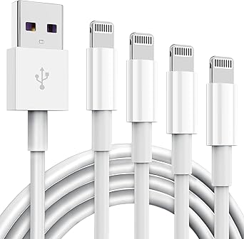 TUMABER 4 Pack Apple MFi Certified iPhone Charger Cable 3Ft, Lightning to USB Cord 3 Foot, 2.4A Fast Charging,Apple Phone Long Chargers for 13/12/11/11Pro/11Max/ X/XS/XR/XS Max/8/7/6, White (C36W5)