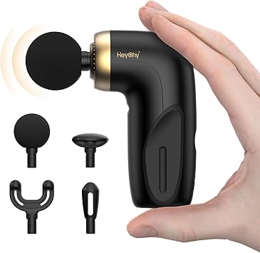 HEYCHY A1 Super Mini Massage Gun, Percussion Deep Tissues Muscle Massager, Travel Massage Gun, Compact Sports Massager, Portable Handheld Massager for Office, Home, Athletes(Black)
