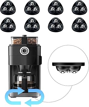 Appliance Casters - Furniture Sliders & Appliance Rollers for Kitchen, Coffee Machine, Blender, Oven - Helps Mom or Wife Easily Solve Countertop Sliding (Black, 8pcs)