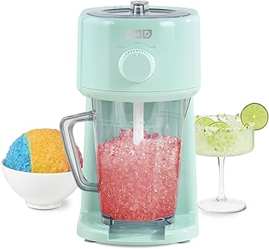 Dash Deluxe Shaved Ice & Slushy Maker - Easy-to-Use Slushy & Snow Cone Maker - Includes Serving Pitcher & Recipe Guide for Homemade Treats - Aqua