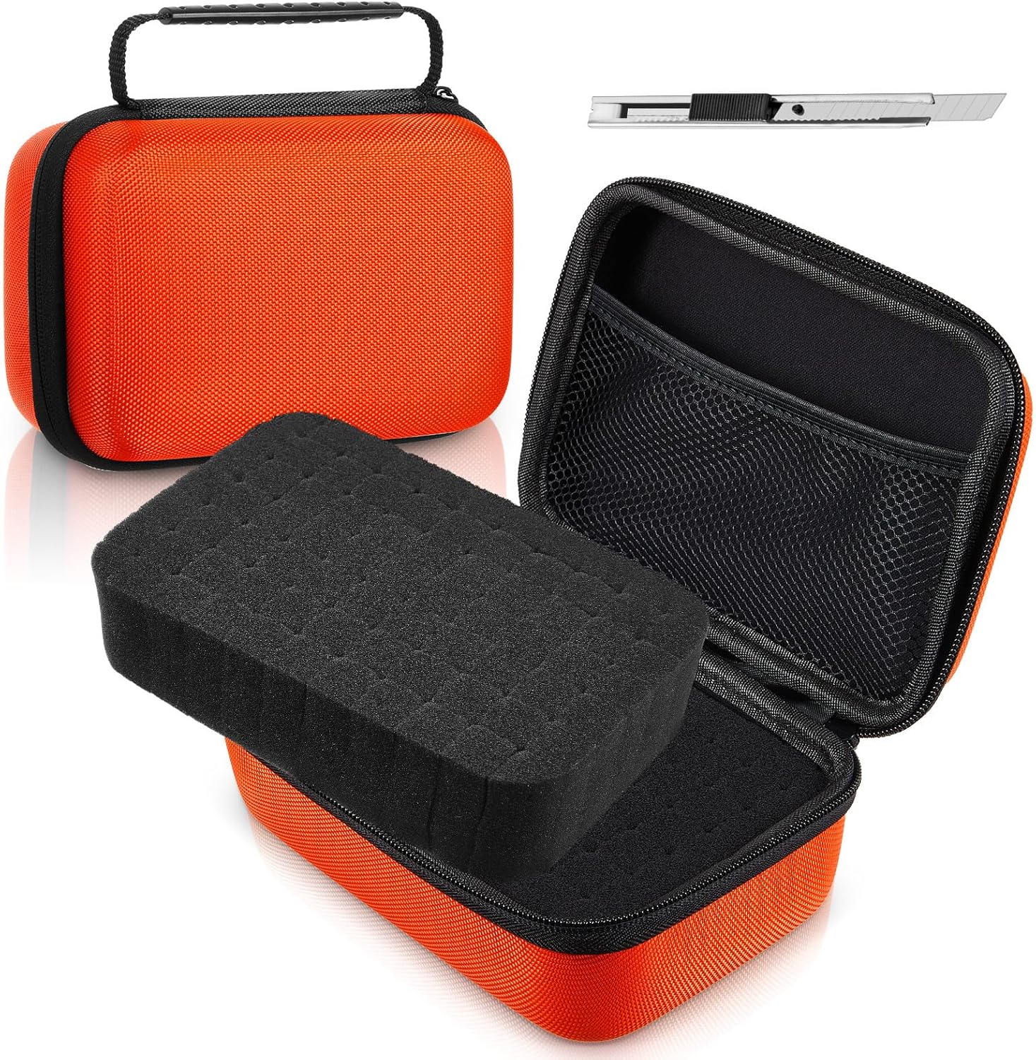 Relaxweex EVA Hard Case with Customizable Foam 13.5 x 9.8 x 5.5 Inchprotective EVA Carrying Case Shockproof Outdoor for Camera, Digital Products, Electronic Instruments with Knife, Black