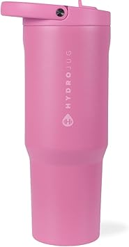 HydroJug Sport - Stainless Steel Tumbler with Straw, Vacuum Insulated, 40oz Leakproof Water Bottle, Ergonomic Design, Reusable, Dishwasher Safe, Rubber Base, Durable for Gym or Outdoors, Taffy