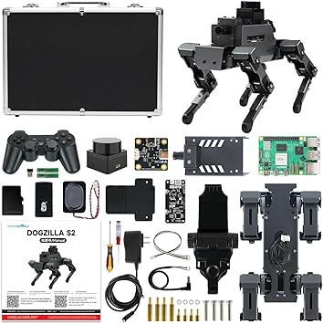 Yahboom ROS2 Robot with RPi 5 Voice Embodied Intelligence OpenCV Programmable Quadruped Robot,for Educational Python Programming,Electronic Engineers