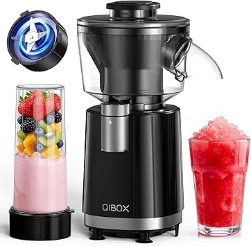 QIBOX Snow Cone Machine & Smoothie Blender 2 in 1, 700W Powerful Shaved Ice Machine Frozen Margarita Machine, Slushine Machine Maker with Stainless Steel Blade, Smoothie Recipe, for Home Kitchen Party