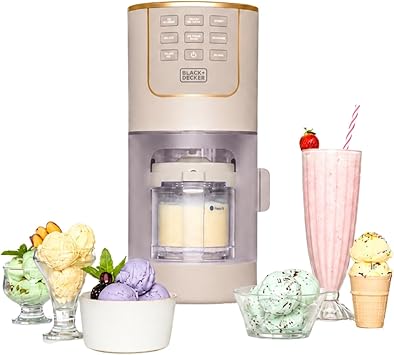 BLACK+DECKER Ice Cream Maker for Families & Kids – Make Protein, Keto & Dairy-Free Ice Cream, Gelato & Milkshakes at Home – Easy Creamy Pint Machine with Mix-Ins