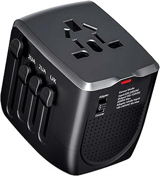 International Travel Adapter Voltage Converter to Step Down 230V to 120V for Hair straighteners, laptops, Cell Phones, Power converters from USA to UK, Europe, Australia Over 200