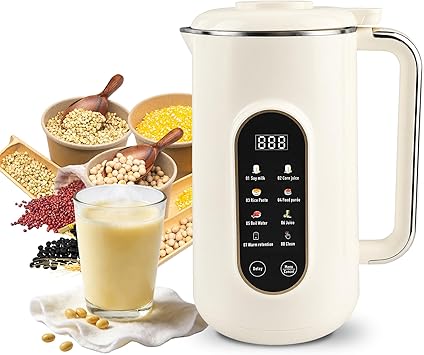 8-IN-1 Nut Milk Maker, 50 oz Soy Milk Maker Machine with 316 Food Grade Stainless Steel, Self-Cleaning, Boil Water & 18-Hour Delay — Countertop Blender for Nut, Soy, Oat, Juice, Milkshake & Oatmeal